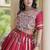 Maroon Rayon Readymade Navratri Lehenga Choli with Mirror & Embroidery Work