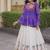 Violet&White Georgette Readymade Navratri Lehenga Choli with Kutchi Patchwork