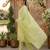 Yellow printed cotton blend stitched floral print salwar kurta dupatta for women