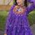 Violet&White Georgette Readymade Navratri Lehenga Choli with Kutchi Patchwork