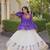 Violet&White Georgette Readymade Navratri Lehenga Choli with Kutchi Patchwork