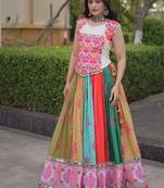 Multi Cotton Readymade Navratri Lehenga Choli with Kutchi & Embroidery Work