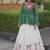 Green&White Georgette Readymade Navratri Lehenga Choli with Kutchi Patchwork