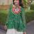 Green&White Georgette Readymade Navratri Lehenga Choli with Kutchi Patchwork