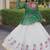 Green&White Georgette Readymade Navratri Lehenga Choli with Kutchi Patchwork