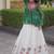 Green&White Georgette Readymade Navratri Lehenga Choli with Kutchi Patchwork