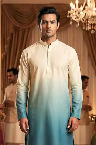 Morpeach plain rayon printedmen's kutra and payjama