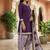 Purple printed cotton blend stitched solid print salwar kurta dupatta for women