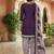 Purple printed cotton blend stitched solid print salwar kurta dupatta for women
