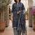 Blue printed cotton blend stitched geometric print salwar kurta dupatta for women