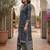 Blue printed cotton blend stitched geometric print salwar kurta dupatta for women