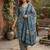 Teal printed cotton blend stitched floral print salwar kurta dupatta for women