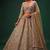 Beige net heavily embroidered royal bridal reception lehenga choli set