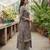 Purple printed cotton blend stitched floral print salwar kurta dupatta for women