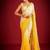 Yellow elegant designer heavy embroidered sequin georgette saree