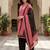 Pink printed cotton blend stitched geometric print salwar kurta dupatta for women