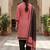 Pink printed cotton blend stitched geometric print salwar kurta dupatta for women
