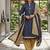 Blue printed cotton blend stitched ethnic motif print salwar kurta dupatta for women