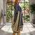 Blue printed cotton blend stitched ethnic motif print salwar kurta dupatta for women