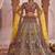 Off-white silk blend embroidered multi-color bridal lehenga choli set