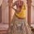 Off-white silk blend embroidered multi-color bridal lehenga choli set
