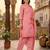 Peach printed cotton blend stitched ethnic motif print salwar kurta dupatta for women