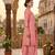 Peach printed cotton blend stitched ethnic motif print salwar kurta dupatta for women