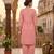 Peach printed cotton blend stitched ethnic motif print salwar kurta dupatta for women