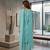 Teal printed cotton blend stitched ethnic motif print salwar kurta dupatta for women