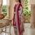 Red printed cotton blend stitched floral print salwar kurta dupatta for women