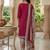 Red printed cotton blend stitched floral print salwar kurta dupatta for women
