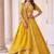 Mustard silk blend embroidered festive haldi lehenga choli set