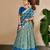 Women Ikat Printed Tasar Silk Lehenga Choli Set with Foil Print Detailing