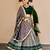 Women Ikat Printed Tasar Silk Lehenga Choli Set with Foil Print Detailing
