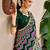 Women Ikat Printed Tasar Silk Lehenga Choli Set with Foil Print Detailing