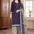 Purple printed cotton blend stitched self design print salwar kurta dupatta for women