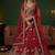 Red silk blend embroidered lehenga choli
