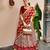 Women Ikat Printed Tasar Silk Lehenga Choli Set with Foil Print Detailing