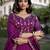 Women's Wine Vichitra Silk Sequins & Thread Embroidery Stitched Lehenga Choli with Dupatta