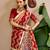 Women Ikat Printed Tasar Silk Lehenga Choli Set with Foil Print Detailing
