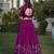 Women's Wine Vichitra Silk Sequins & Thread Embroidery Stitched Lehenga Choli with Dupatta