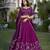 Women's Wine Vichitra Silk Sequins & Thread Embroidery Stitched Lehenga Choli with Dupatta
