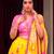 Women Yellow Floral Georgette Lehenga Choli Set with Pink Handwork Blouse Piece