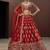 Red silk blend embroidered lehenga choli