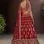 Red silk blend embroidered lehenga choli