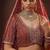 Red silk blend embroidered lehenga choli