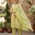 Yellow printed cotton blend stitched floral print salwar kurta dupatta for women