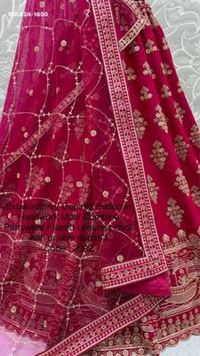 Rani pink silk blend embroidered lehenga choli 4