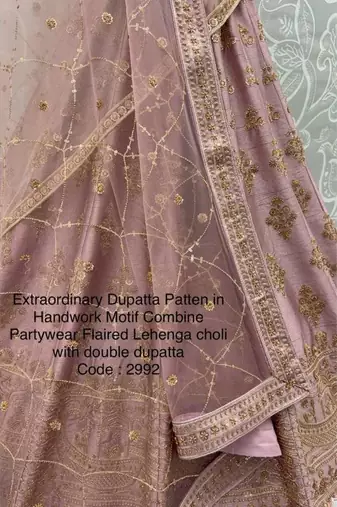 Onion pink silk blend embroidered lehenga choli