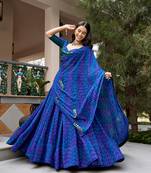 women's georgette printed lehenga choli with sequins embroidery & mirror work dupatta set - free size